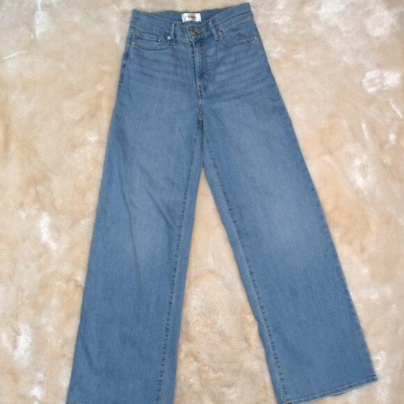FRAME High Rise Wide Leg Jeans Women’s Size 26 Light Wash Stretchy Denim - Picture 2 of 12